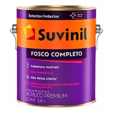 Tinta Acrílica Fosco Completo 3,6 Litros Branco Suvinil Foto  mini 1