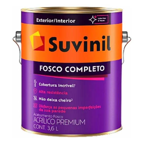 Tinta Acrílica Fosco Completo 3,6 Litros Branco Suvinil Foto 1