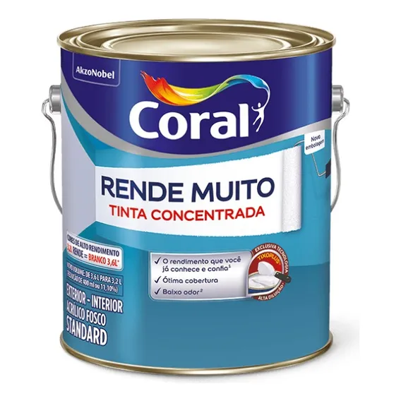 Tinta AcrÃlica Fosco Rende Muito 3,6 Litros Palha Coral Foto 1