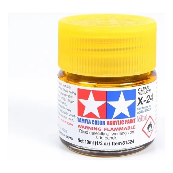 Tinta AcrÃlica Mini X-24 Amarelo Claro 10ml Tamiya 81524 Foto 1