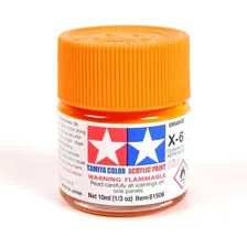 Tinta AcrÃlica Mini X-6 Laranja 10ml Tamiya 81506 Foto mini 1