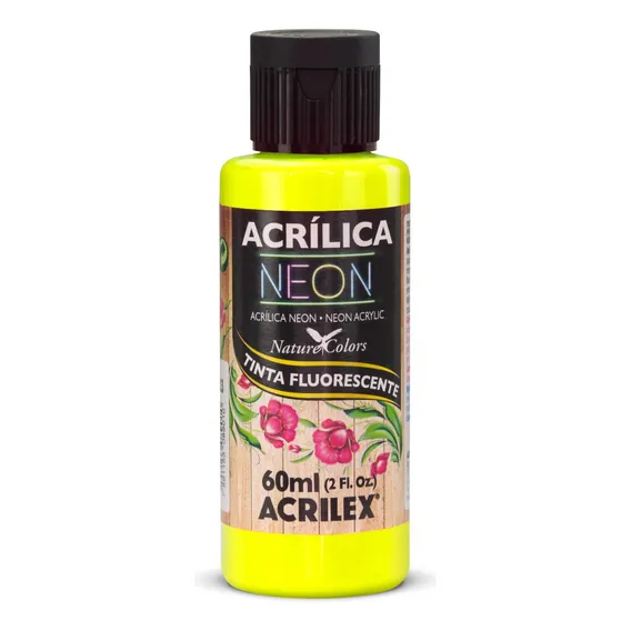 Tinta AcrÃlica Neon Artesanato Acrilex Fluorescente 60ml Foto 1