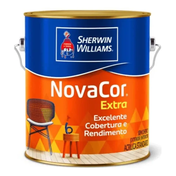 Tinta AcrĂlica Novacor Extra Mais Rendimento Standard Fosco Cor PĂ©rola Foto 1
