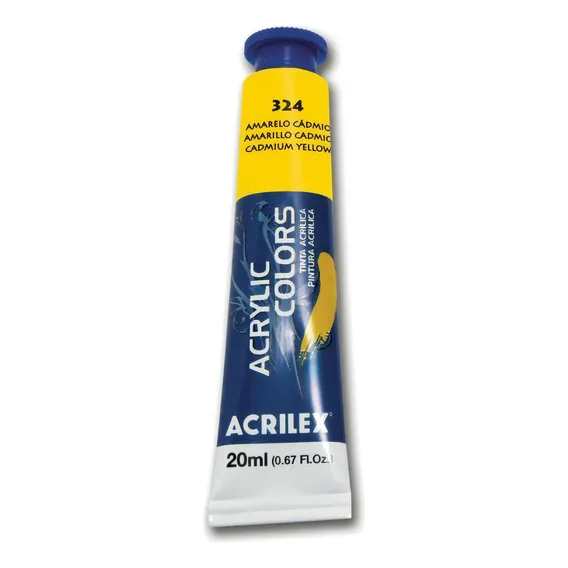 Tinta Acrílica Profissional 20  (amarelo Cádmio) - Acrilex Cor Amarelo Foto 1