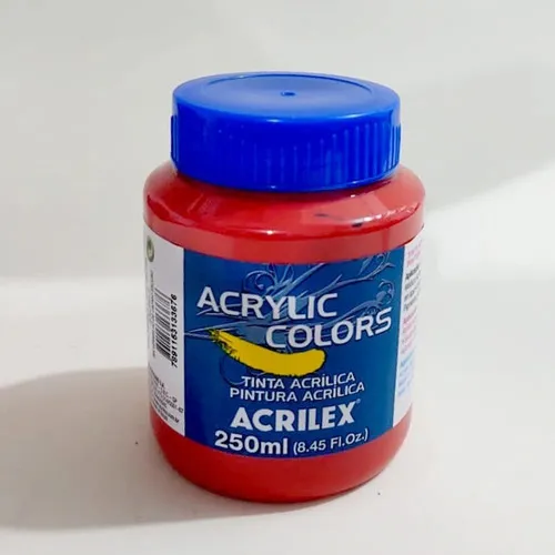 Tinta Acrílica Tela Acrilex Vermelho Cadmio Escuro 250ml Gr2 Foto 1