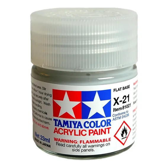 Tinta Acrílica X-21 Flat Base (23 ) - Tamiya 81021 Foto 1