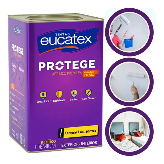 Tinta AcrÃlico Semi - Brilho Protege Branco Eucatex 18 L Foto 1
