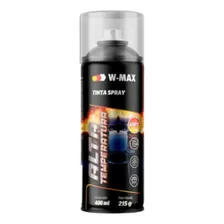 Tinta Alta Temperatura Spray Preto Fosco 400ml W-max Foto mini 1