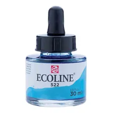 Tinta Aquarela Liquida Talens Ecoline 30ml - Turquoise Blue Cor 522 Turquoise Blue Foto mini 1