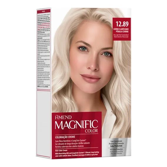 Tinta Cabelo Amend Magnific Color Louro ClarĂssimo PĂ©rola Tom 12.89 Louro ClarĂssimo PĂ©rola CendrĂ© Foto 1