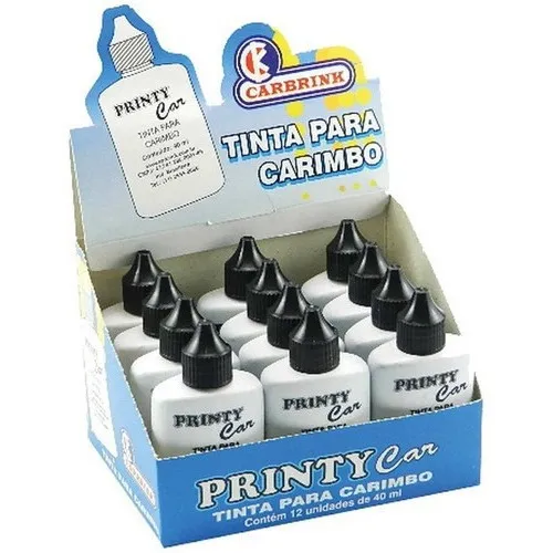 Tinta Carimbo 40ml Preta Carbrink Foto 1