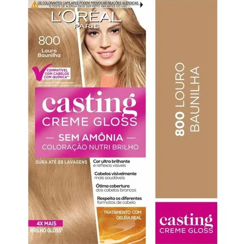Tinta Casting Creme Gloss L贸real Tom LOURO BAUNILHA 800 Foto 1