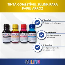 Tinta ComestÃvel Sulink Papel Arroz Para Epson Kit 400ml Tinta CMYK Foto mini 3