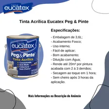Tinta de acrílica Peg & Pinte tinta acrílica econômica com acabamento fosco de 3,6L branco Foto mini 3