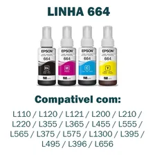 Tinta Epson T664 L120 L1300 L395 L396 L355 Kit 4 Cores Foto mini 2
