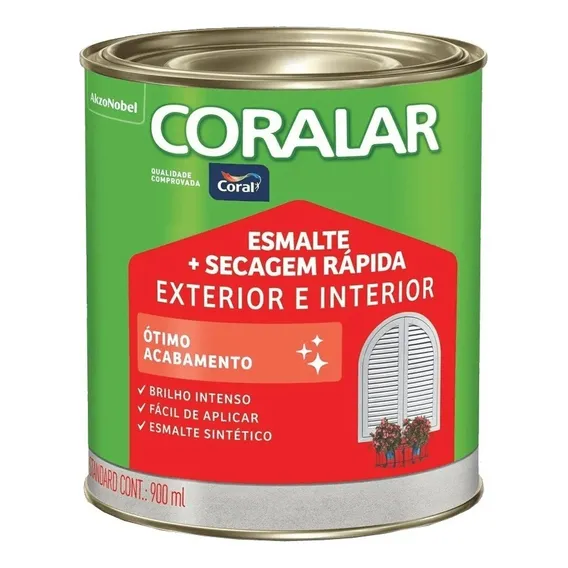 Tinta Esmalte Coral Metais E Madeiras Coralar 900ml Cor Cinza-escuro Foto 1