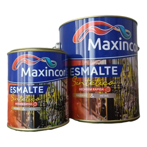 Tinta Esmalte Sintético Brilhante 900ml Maxincor Cor Laranja Foto 1