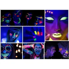 Tinta Facial 5 Cores + 2 Batom Festa Neon Maquiagem Fluor Foto mini 3