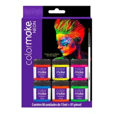 Tinta Facial Neon Fluorescente Liquida Com 6 Cores ColorMake Foto mini 1