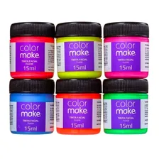 Tinta Facial Neon Fluorescente Liquida Com 6 Cores ColorMake Foto mini 2