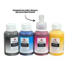 Tinta Genesis sublimação DS7000 4 unidades 100mL preto amarelo ciano magenta para impressoras Epson Foto mini 4