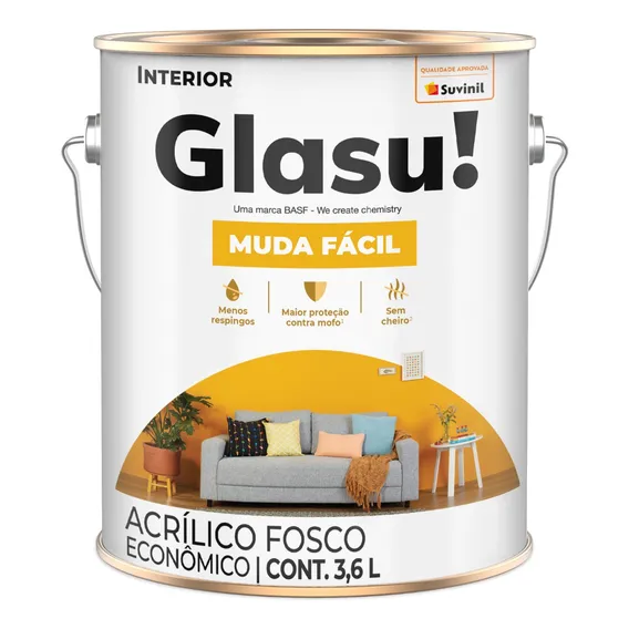 Tinta Glasurit Acrílico Econômico Pêssego Fosco 3,6l Foto 1