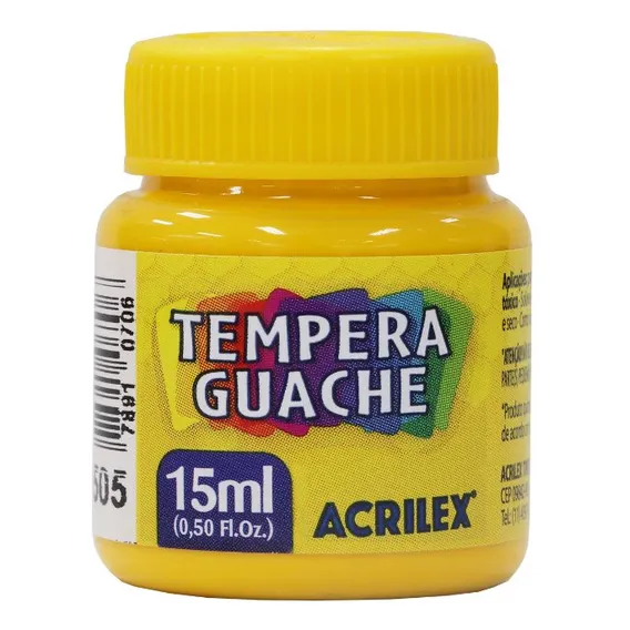 Tinta Guache 15ml Amarelo Ouro 505 Acrilex - 12un Foto 1