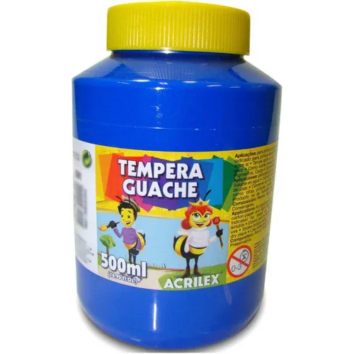 Tinta Guache 500ml Azul Foto 1