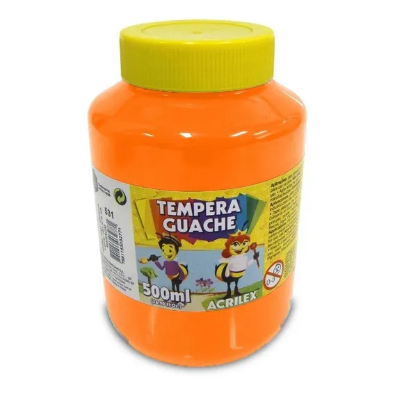 Tinta Guache 500ml Laranja 517 Acrilex Foto 1
