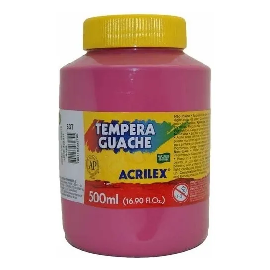 Tinta Guache 500ml Rosa Acrilex Foto 1