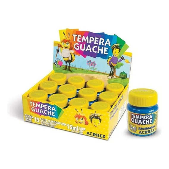 Tinta Guache Acrilex 15ml Azul Turquesa 501 Caixa Com 12un Foto 1