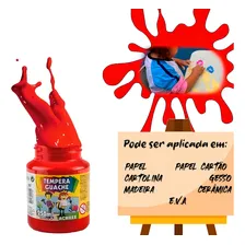 Tinta Guache Acrilex Tempera Guache 250ml Un Vermelho Fogo Foto mini 2