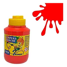 Tinta Guache Acrilex Tempera Guache 250ml Un Vermelho Fogo Foto mini 1
