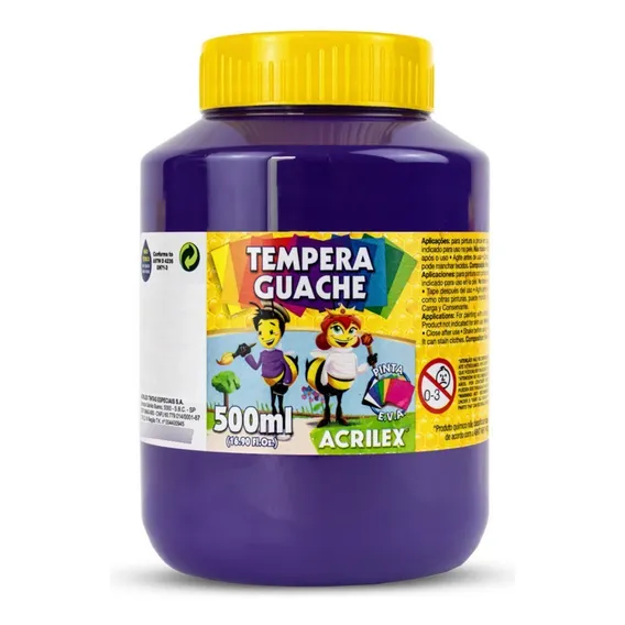 Tinta Guache Acrilex Violeta Com 500ml Foto 1