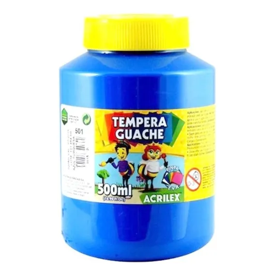 Tinta Guache Azul Turquesa 500ml - 501 - Acrilex Foto 1