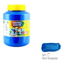 Tinta Guache Azul Turquesa 500ml - 501 - Acrilex Foto mini 2