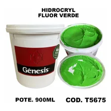 Tinta Hidrocryl Fluor Verde 900ml - Genesis T5675 Foto mini 3