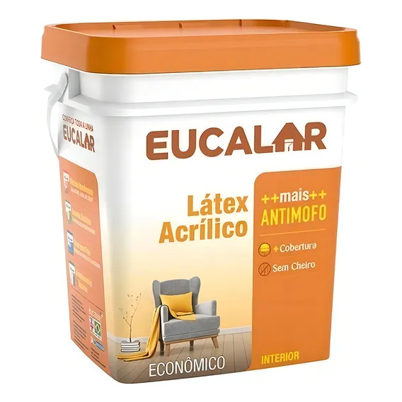 Tinta Latex Eucalar Acrilico Branco Fosco 18 Litros Foto 1