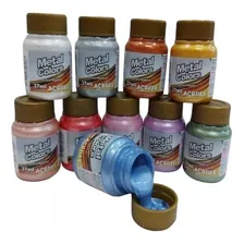 Tinta Metal Colors AcrÃlica 37ml Prata 533 Acrilex Foto mini 4