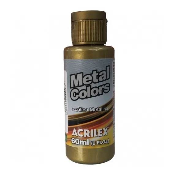 Tinta Metal Colors Bronze 556 60ml - Acrilex Foto 1