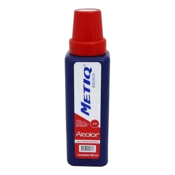 Tinta Metiq Alcolor 500ml Para Cartazes . Cor Vermelha Foto 1