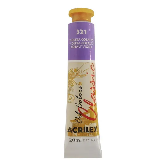 Tinta Óleo 20ml Classic Acrilex Cor 321 - Violeta Cobalto Foto 1