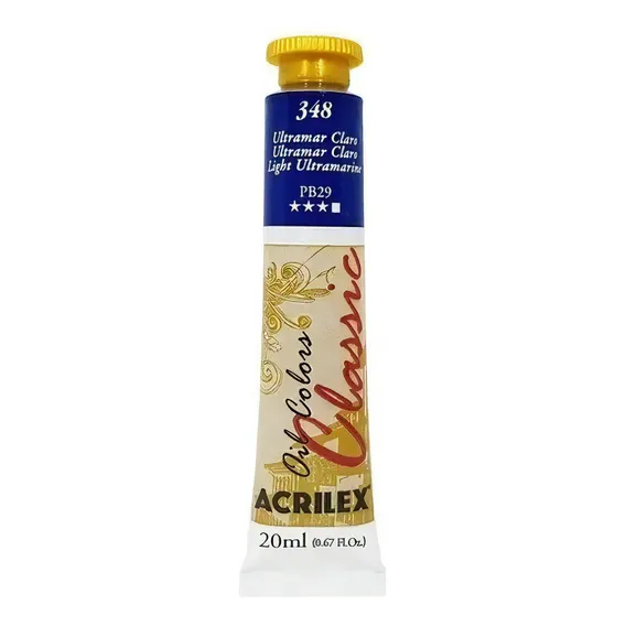 Tinta Óleo 20ml Classic Acrilex Cor 348 - Ultramar Claro Foto 1