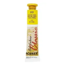 Tinta Óleo 20ml Classic Acrilex Cor do óleo 323 - Amarelo Limão Foto mini 4