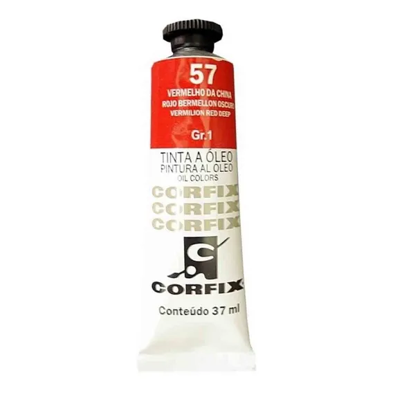 Tinta Óleo 37ml G1 057 Vermelho Da China Corfix Foto 1