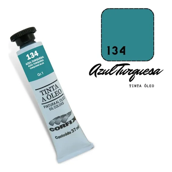Tinta Óleo 37ml G1 134 Azul Turquesa Corfix Foto 1