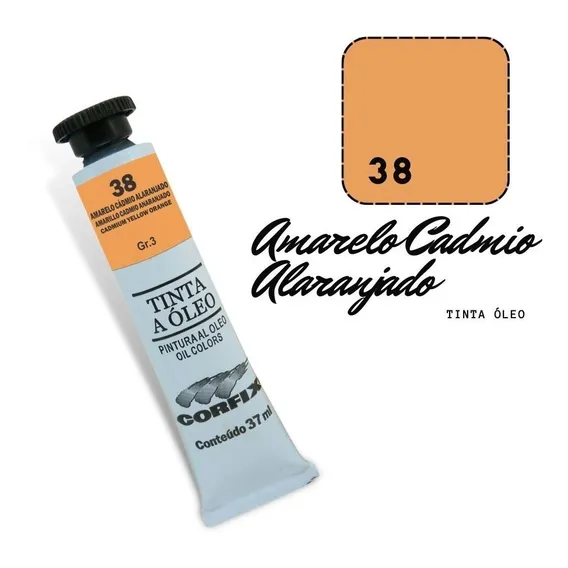Tinta Óleo 37ml G3 038 Amarelo Cádmio Alaranjado Corfix Foto 1