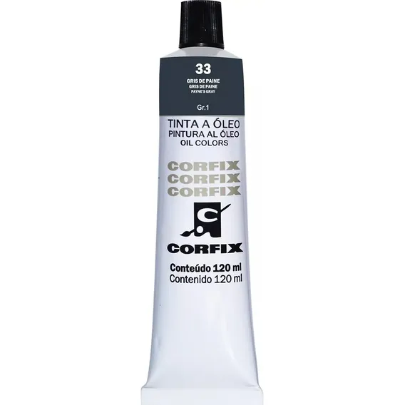 Tinta Óleo Corfix 120ml Cor 33 - Gris De Payne Gr. 1 Foto 1