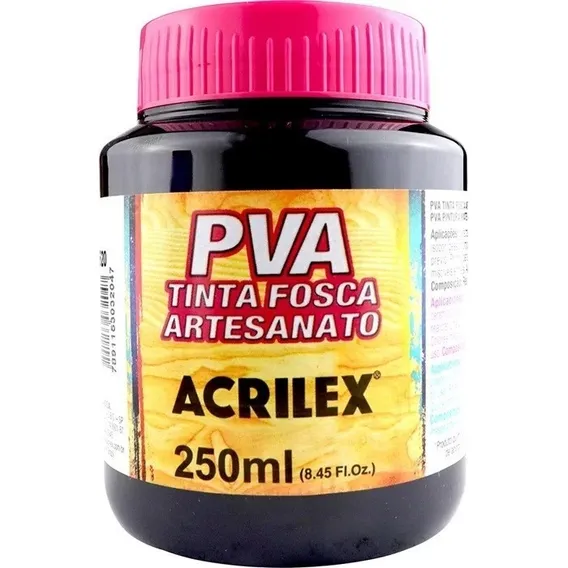 Tinta Para Artesanato Pva Acrilex 250ml Preto Foto 1