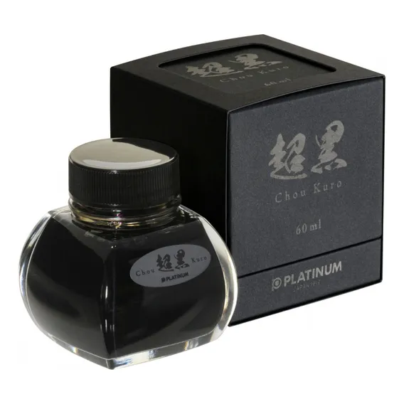 Tinta Para Caneta Tinteiro Platinum Chou Kuro Black Ink 60ml Foto 1